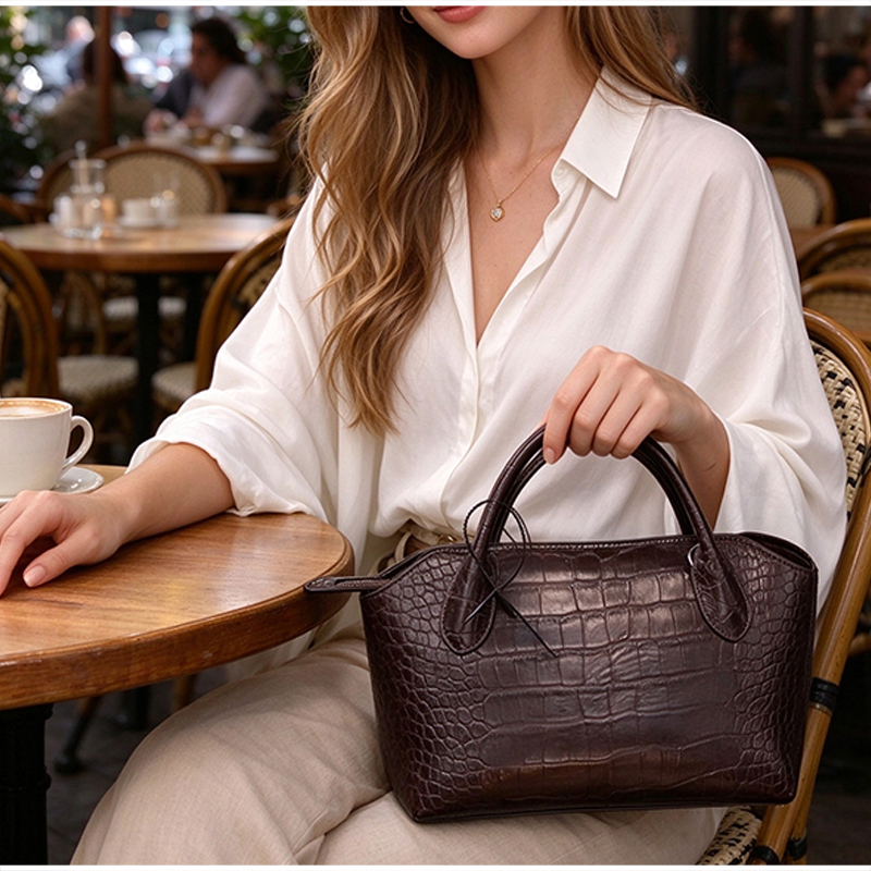 Luxury Women Croc Pattern Top  - Women Hand Bags For Office ulasan dan harga