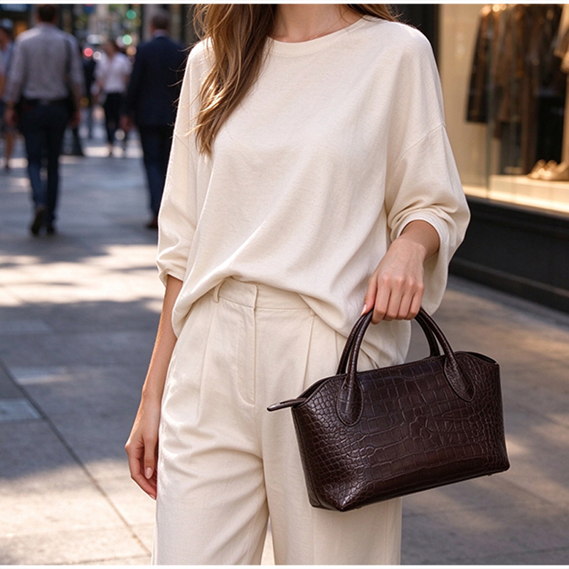 Luxury Women Croc Pattern Top  - Women Hand Bags For Office ulasan dan harga